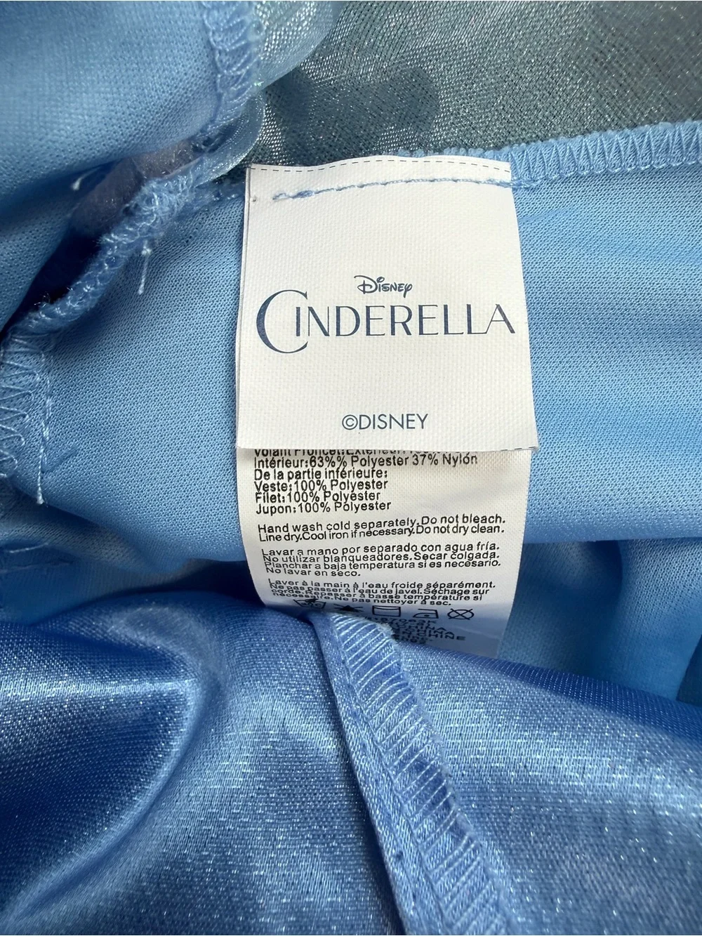 Disney Girls Cinderella Princess Tulle Costume / Dress Up / Play Dress 7-8